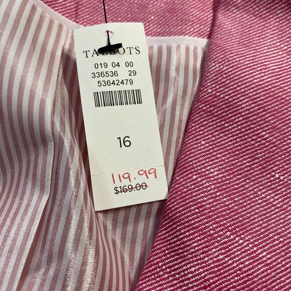 Brand New TALBOTS 16 Linen Pink Blazer BNWT marked $169 - Picture 6 of 9